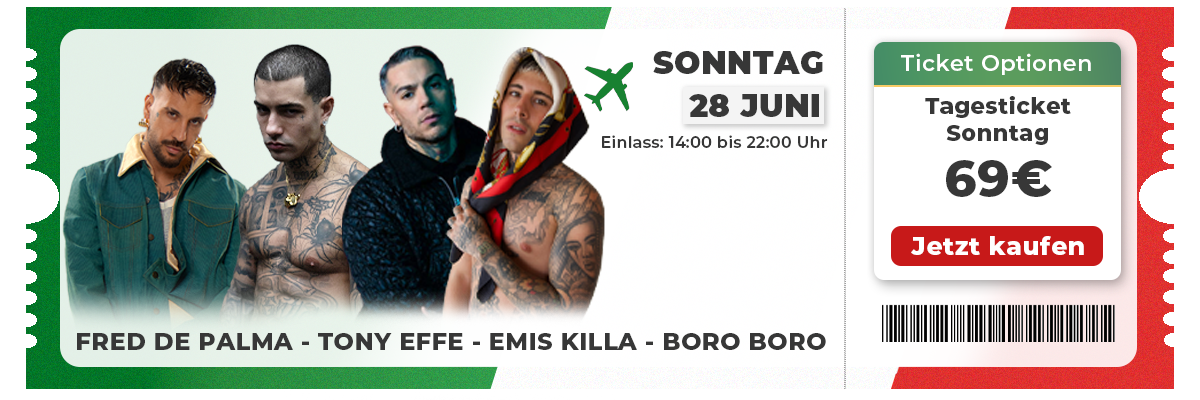 Tagesticket Sonntag - Festival Stile Italiano