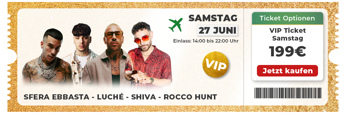 VIP-Tagesticket Samstag - Festival Stile Italiano