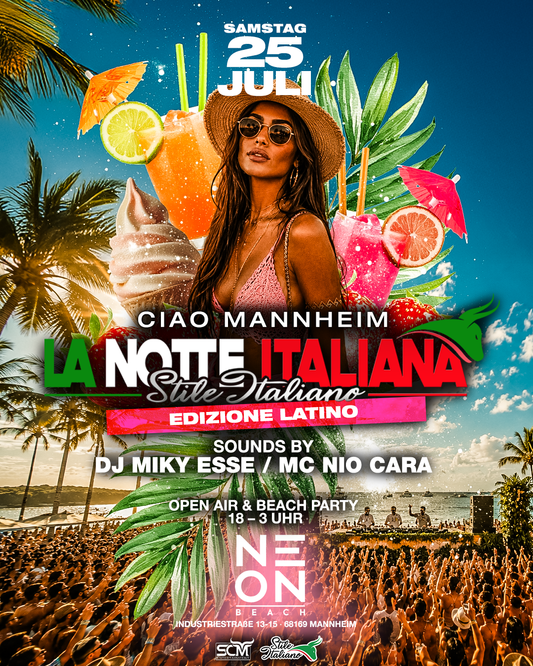 La Notte Italiana Open Air Beach Party - 25.07 MANNHEIM