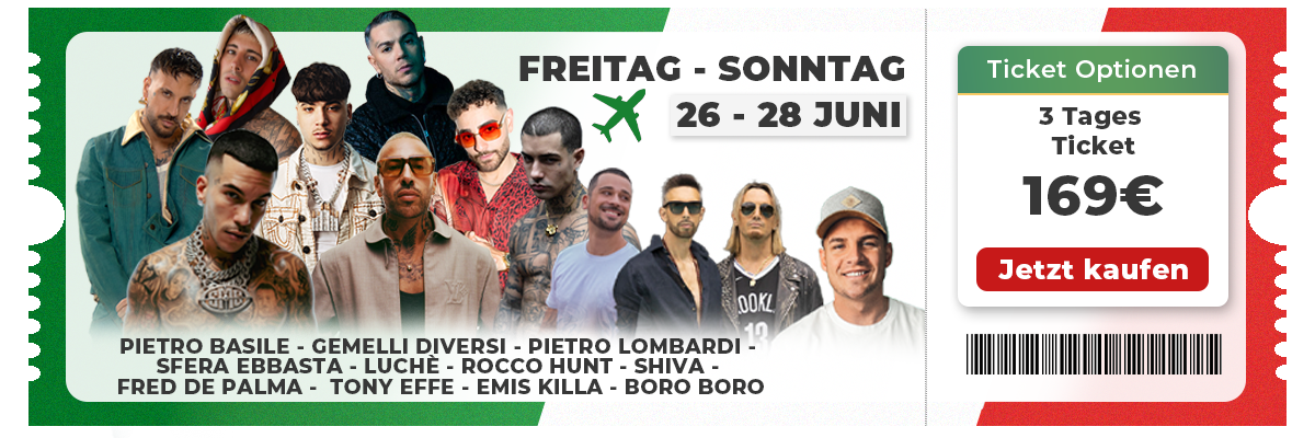 Wochenendticket - Fr. + Sa. + So.- Festival Stile Italiano