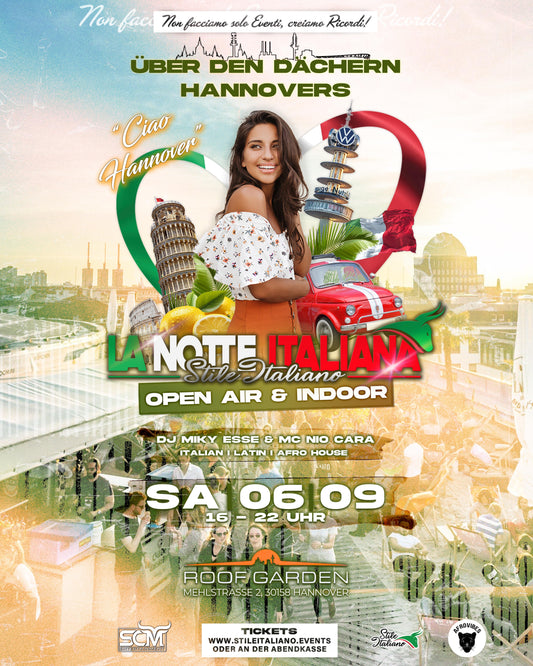 La Notte Italiana Open Air & Indoor • 06.09 Hannover Roof Garden