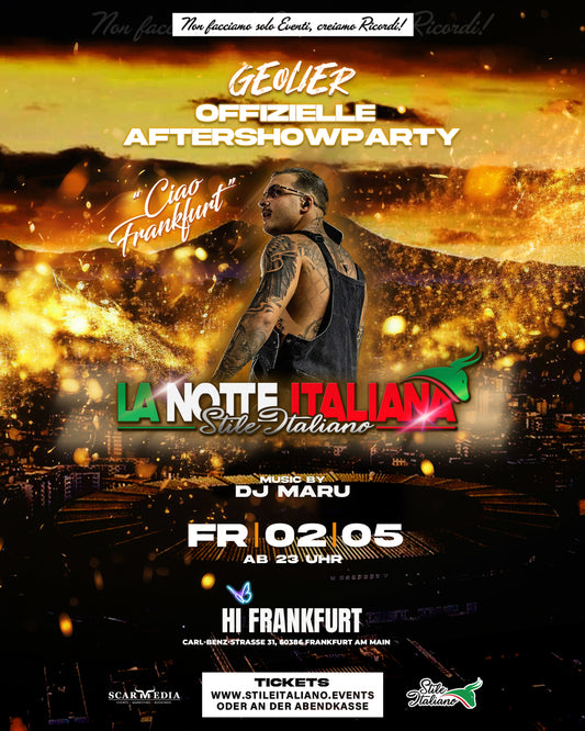 Notte Italiana Aftershowparty Geolier • Frankfurt