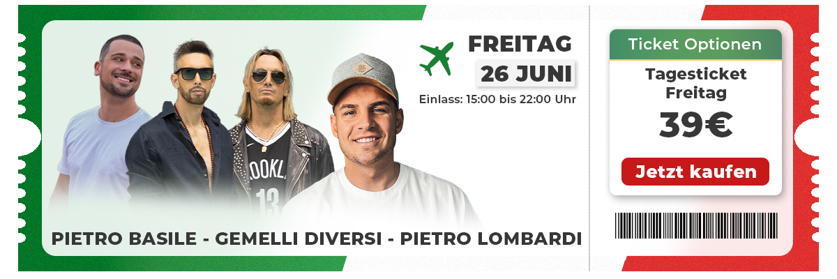Tagesticket Freitag - Festival Stile Italiano