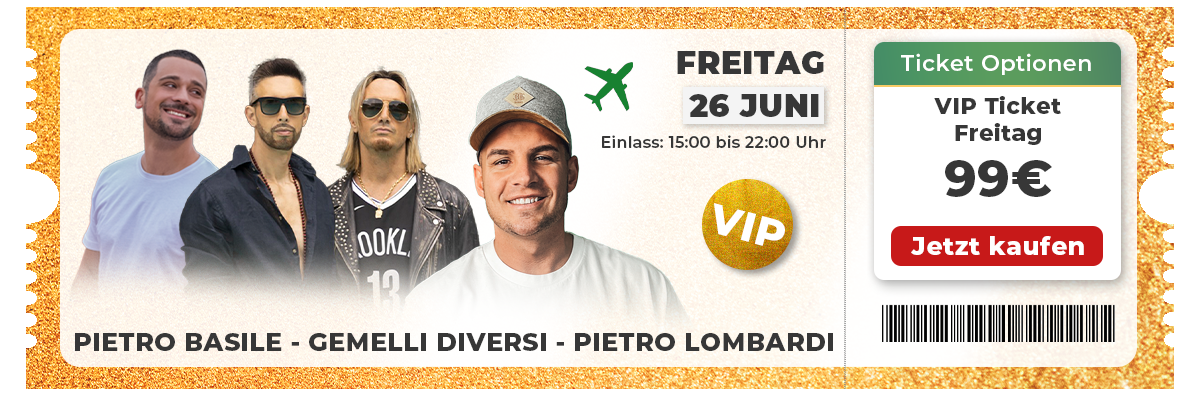 VIP-Tagesticket Freitag - Festival Stile Italiano
